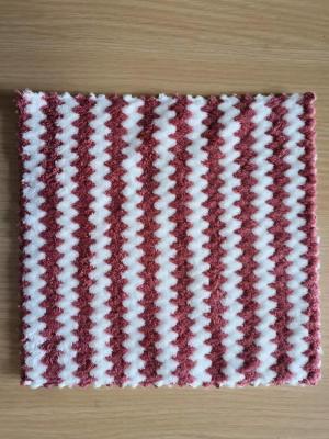 China 320gsm Microfiber Coral Fleece Kitchen Towels Dishcloth With Zigzag Ultrasonic Cutting for sale