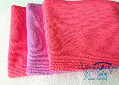 China High Absorption Red Microfiber Cleaning Cloth With Silk Banded Edges 16