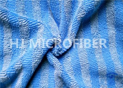 China Customized Wide Blue Stripe Mop Microfiber Fabrics For Cleaning Products for sale