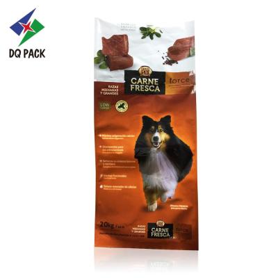 China Safety 20KG PET Food Packaging Bag 4 Sides Seal Plastic Bag For Packing Pet Food for sale