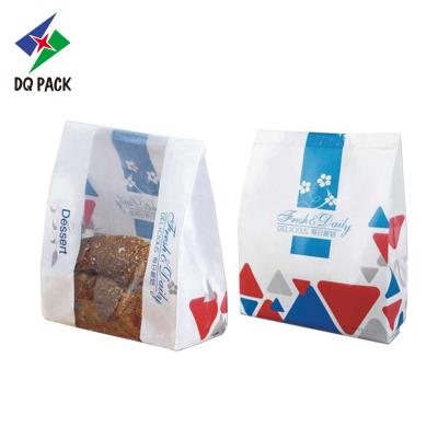 China Recycled Materials Paper Bag For Bread Bakery Bag With Window Breakfast Sandwich Pouch Take Out Bag for sale