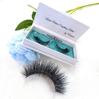 China Real Natural Soft Mink Fur Eyelashes With Eyelash Packaging Box Hand Made Strip The Full Lashes 3d Mink Eyelashes Vendors for sale