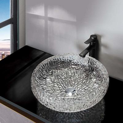 Cina Nave 170mm Crystal Clear Countertop Mounted del lavandino del bagno della ciotola del rotondo di forma della palla in vendita