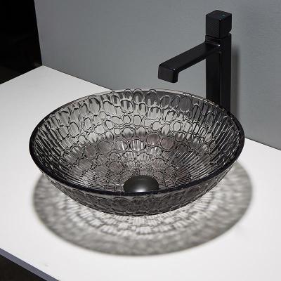 Cina Moderno laccato di Crystal Wash Basins Black Round del Governo d'angolo progettato in vendita