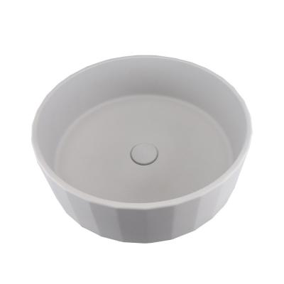 China Round Matte Finish Concrete Art Basin Bathroom Countertop Sink for sale