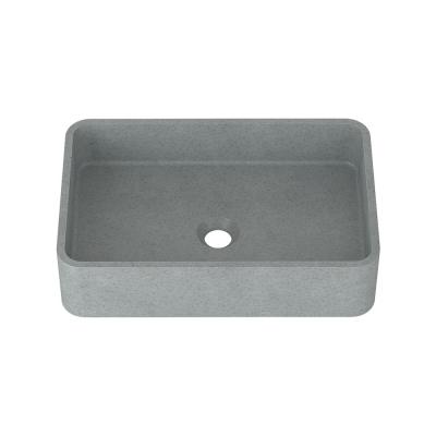 China Handmade Pop Up Drain Concrete Wash Basin Bathroom Countertop Sink for sale