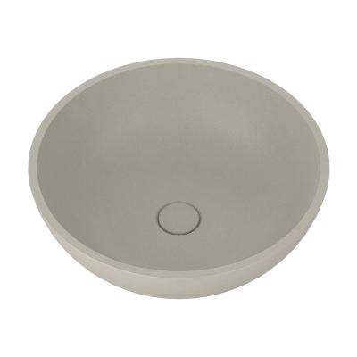 China Elegant Round Art Concrete Wash Basin No Overflow Cold Concretre Grey for sale