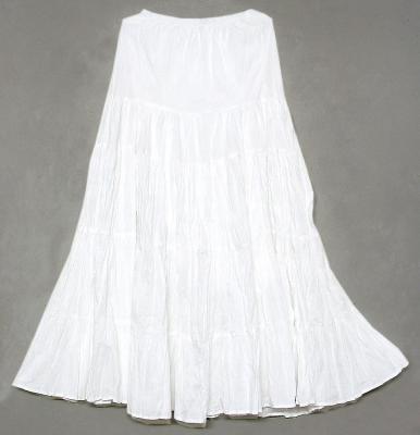 China 2020 Anti-Static Springs/Cotton Fashionable Cambric Summer Customized Ladies White Row Long Skirt for sale