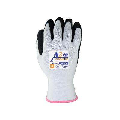 China EN388 Flexible Bulk Nitrile Coated Dipped Universal Light Duty Construction Safety Gloves Gardening Working Guantes for sale