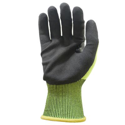 China Custom 13G Anti Slip Nylon Sandy Palm Nitrile Palm Coated Latex Anti Slip Work Gloves Construction Gloves For Garden for sale