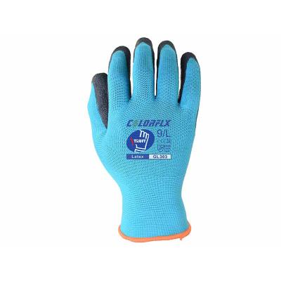 China Flexible EN388 Latex Coated Construction Safety Gloves Gardening Working Guantes Universal Light Duty for sale