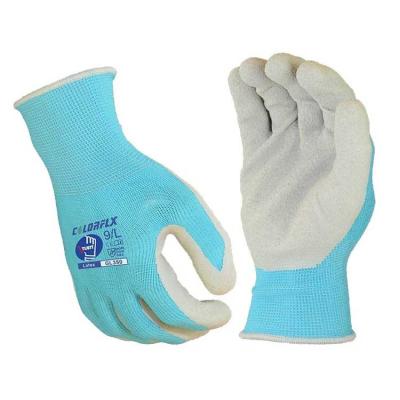 China Flexible EN388 Latex Coated Construction Safety Gloves Gardening Working Guantes Universal Light Duty for sale