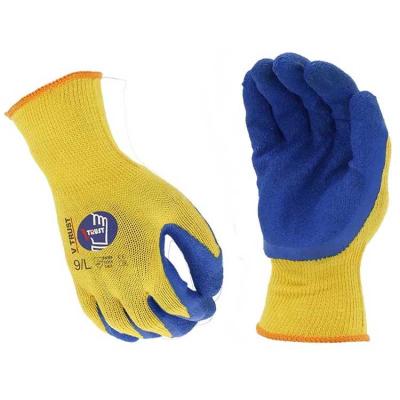 China Flexible EN388 Latex Coated Construction Safety Gloves Gardening Working Guantes Universal Light Duty for sale