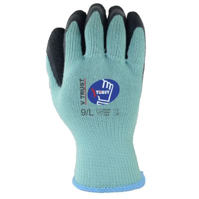 China Latex Anti-Slip Palm Coated To Crinkle Finish Gloves Knitted Latex Coating Glove / Working Glove for sale