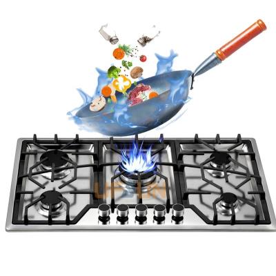 China Household 5 Burners With Safety Device Knob Control Restaurant Gas Stove for sale