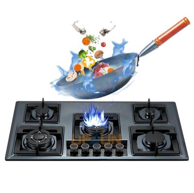 China Household 5 Burners Gas Electric Hob Electric Ceramic Auto Ignition Home Use Customize Logo Gas Stove for sale