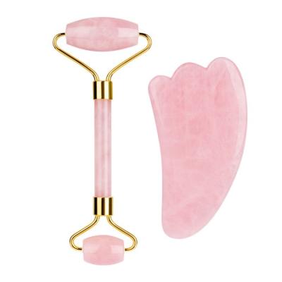 China Body sprinkle Crystal Beauty Rose Jade Roller line Reduce Wrinkle Eye and Gua Sha brighten skin color Facial Jade Roller for sale