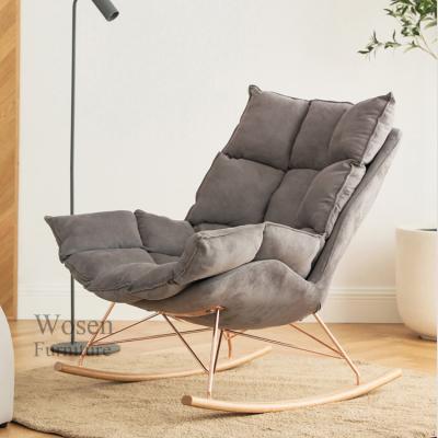 China Foldable Best price modern design household furniture fabric armchair cheap living room leisure rocking chair for sale for sale