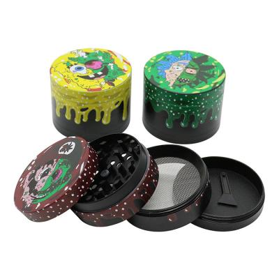 중국 Smoking Accessories 4 Parts Zinc Printed Wholesale Manual Herb Grinder With Sample Free 판매용