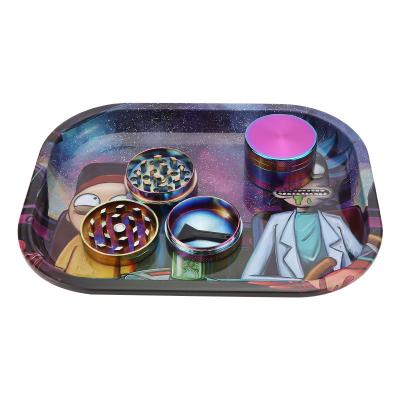 China Manufacturers Light Up Custom Logo Smoke Metal Herb Trays Plain Cigarette Tray Rolling Custom Tray en venta