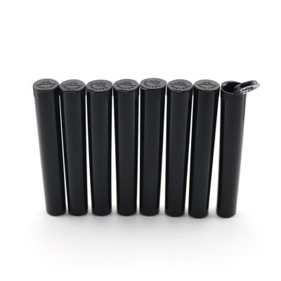 China Wholesale Pure Black Color pop top jars 109mm 116mm 120mm plastic tubes with logo acceptable tube plastic packaging for sale