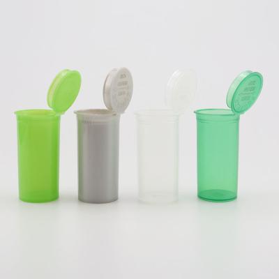 China Plastic herb container squeeze jar smell proof container vial bottle pop top pots for sale