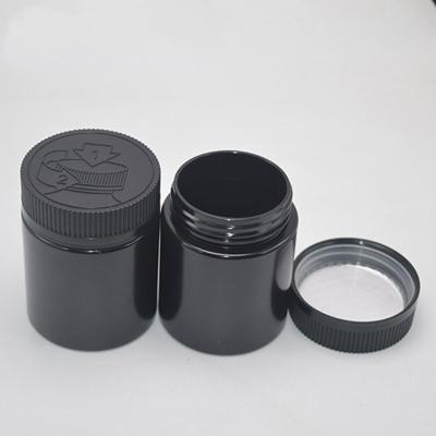 Cina High quality 30ml 60ml 90ml 120ml 230ml tall black plastic sealable Jar with child resistant cap in vendita