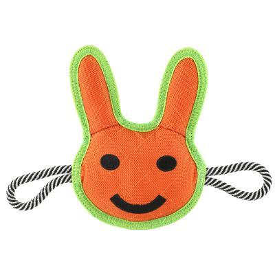 China 2021 New Arrivals Viable Interactive Rabbit Shape Rope Products Toy Pet Squeaker Teeth Cleaner Chewing Dog Toys for sale