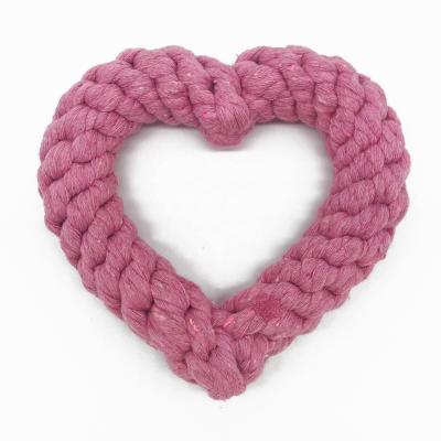 China Viable Most Popular 2021 Heart-Shaped Toys For Pets Bite Dogs New Products Durable Training Material Chew Rope Toy for sale