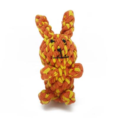 China Viable Most Popular Toys 2021 New Pets Products Eco-Friendly Indestructible Rope Material Rabbit Trained Chewing Training Toys for sale