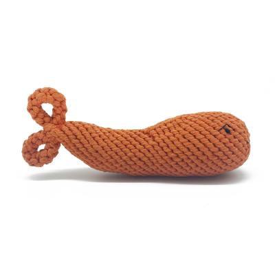 China China Whale Shaped Puppy Pet Products Indestructible Rope Material Eco-Friendly Stuffed Accessories Sustainable Funny Chew Toy For Dogs for sale