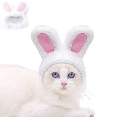 China Cute Pet Hat Dog Cat Headwear Rabbit Crossing Hat Cat Headdress Rabbit Ears Dress Up Pet Easter Bow Tie for sale