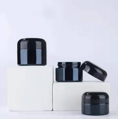 China Skin Care Cream Jars Shinny Matte Black Packaging 20ml 30ml 50ml Skin Care Bottle Face Cream Glass Jars Luxury for sale