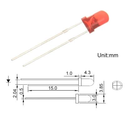 China INGAN High Lumens DIP 1500nm 3000nm 8000nm 1.8-3.2v Round Led Diode for sale