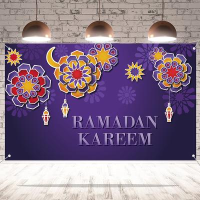 China Polyester Fabric Muslim Ramadan Eid Decoration Decor Banner Customize Door Banner for sale