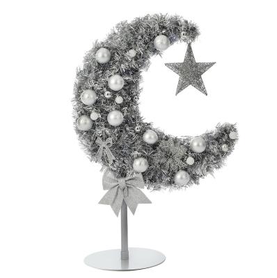 China Mubarak Ramadan Decorative Eid Moon Tree traditional with light with Eid Ball 3D 3 feet silver for sale