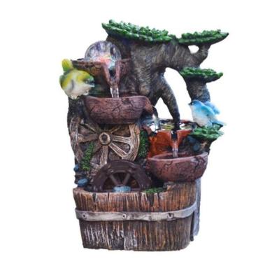 China realistic & Realistic Resin Fountains Home Office Decoration Aquarium Rock Garden Indoor Tabletop Water Fountain for sale