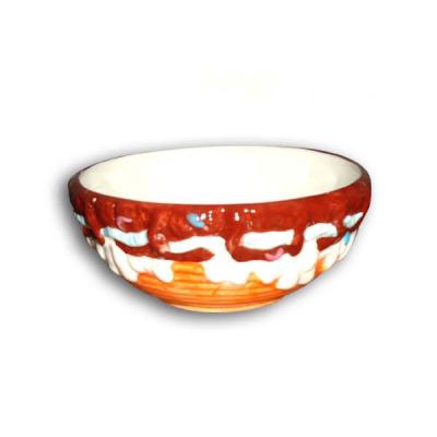 China Sustainable Porcelain Bowl With Cake Design Ceramic Bowl For Food Kitchenware Decor for sale