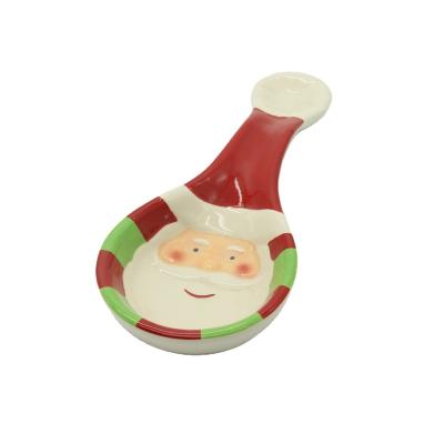 China Long Lasting Ceramic Decoration Spoon Christmas Soup Spoon Gifts Kitcehnware Decoration for sale