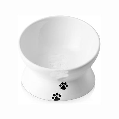 China Sustainable Ceramic Elevated Cat Bowls For Dogs Pet Food And Water Indoor Bowl With Stand For Cats for sale