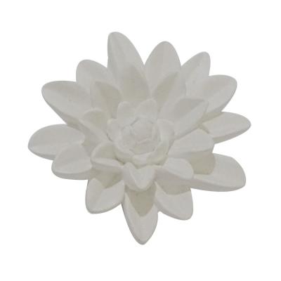 China Sustainable Modern White Plaster Flower Scented Flower Air Freshenser Arom Diffuser Gypsum for sale