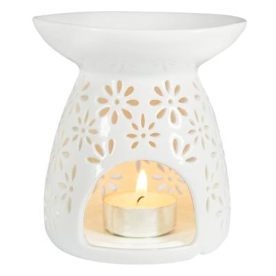 China No Container Custom Wholesale Cheap Ceramic Candle Holder Square Oil Burner Ceramic Candle Holder for sale