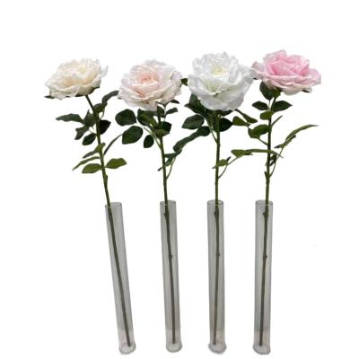 China Home Wedding Decorative Flowers DREA Real Touch Silk Flowers Artificial Flowers Rose White For Brides Flower Bouquet for sale