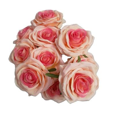 China Home Wedding Decorative Flowers Hot Sale Artificial Flower Single Velvet Rose Flower For Wedding Decor for sale