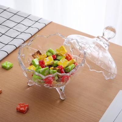 China Modern Heatable China Decorate Borosilicate Crystal Glass Candy Jar for sale