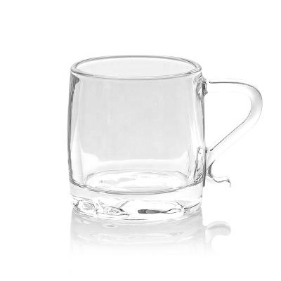 China Viable Hot Sale Designer Creative Special Coffee Glass Mug With Handle for sale