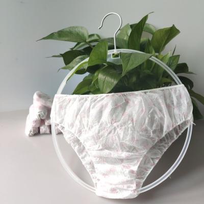 China Disposable Printed Nonwoven Women's Underwear Spa Massage Lady's Breathable Panties for sale