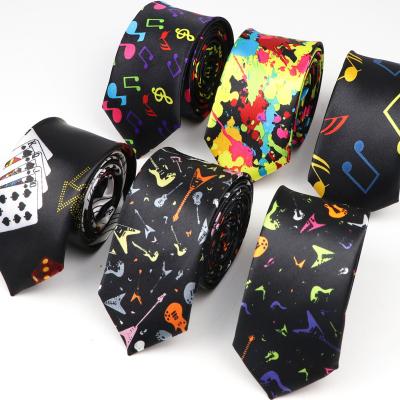 China Fashion Classic Slim Men's Casual Slim Men's Casual/Music Notes Piano Guitar Neck Tie Gravatas Festival Business Party Gift Accessory for sale