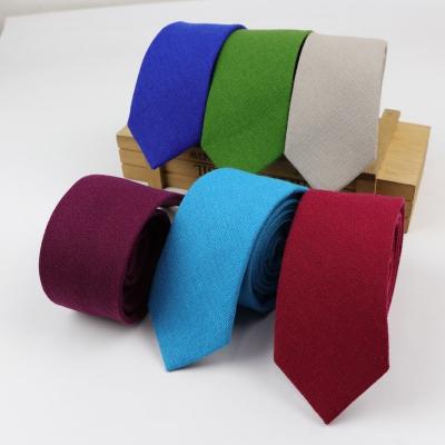 China Leisure Cotton Ties Men's Solid Color Slim Thin Slim Neck Tie Thick Tie Ties for sale