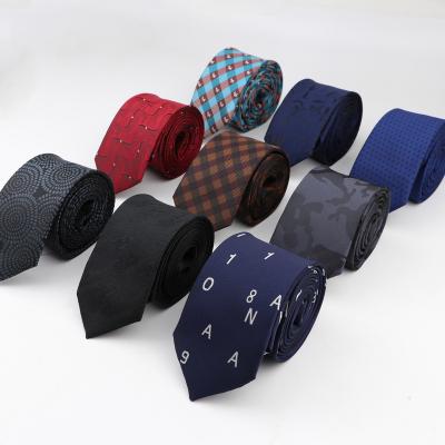 China Leisure Mens Business Tie 6-7cm Width Dog Letter Jacquard Wedding Necktie Designer Narrow Ties 1200 Needles Polyester Classic Ties for sale